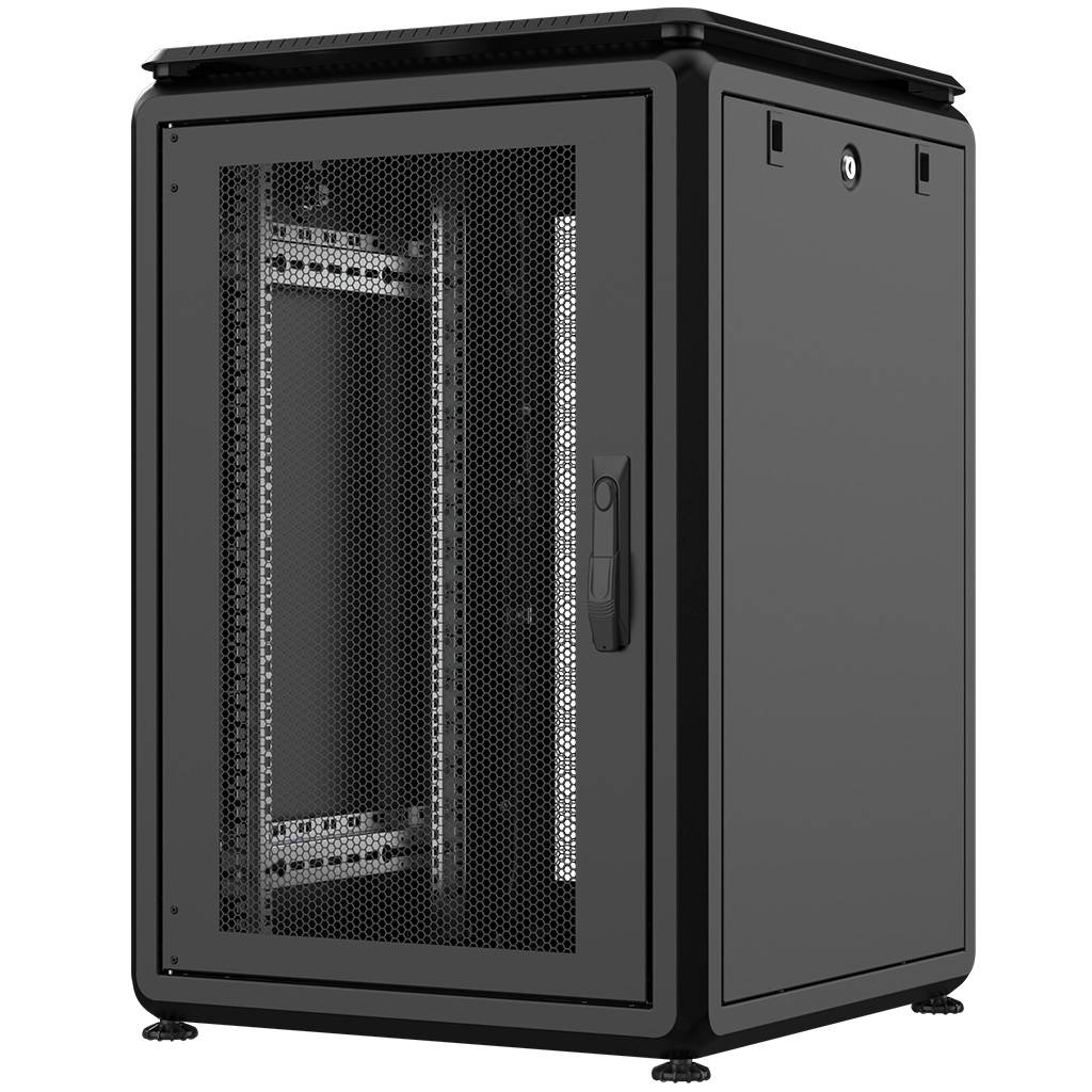 Rockstable16HE 19 Zoll 600x600x872mm (BxTxH) Serverschrank | Netzwerkschrank perforierte Tür - Premi
