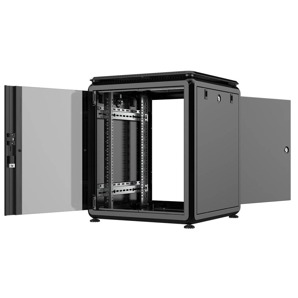 Rockstable 12HE 19 Zoll 600x600x697mm (BxTxH) Serverschrank | Netzwerkschrank Glastür - Premium Line
