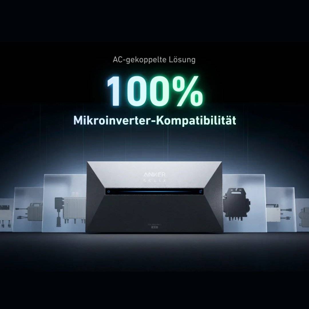 MYVOLTAICS Erweiterungs-Set für Balkonkraftwerke 880+ Watt mit Speicher Anker Solarbank 2 AC (1,6 kWh)