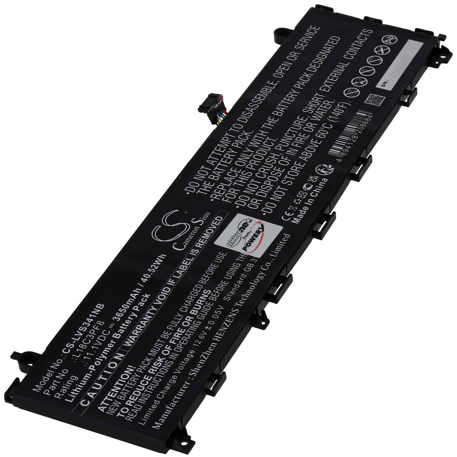 Powery Akku für Lenovo IdeaPad S340-13 Laptop, 11,1V, Li-Polymer