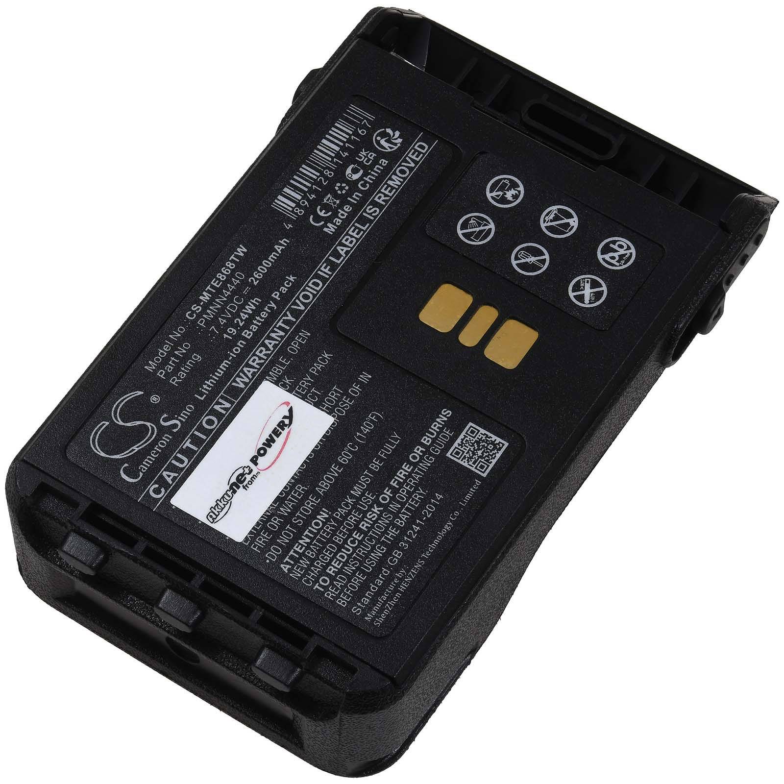 Powery XXL-Akku passend für Funkgerät Motorola XiR E8608i, 7,4V, Li-Ion