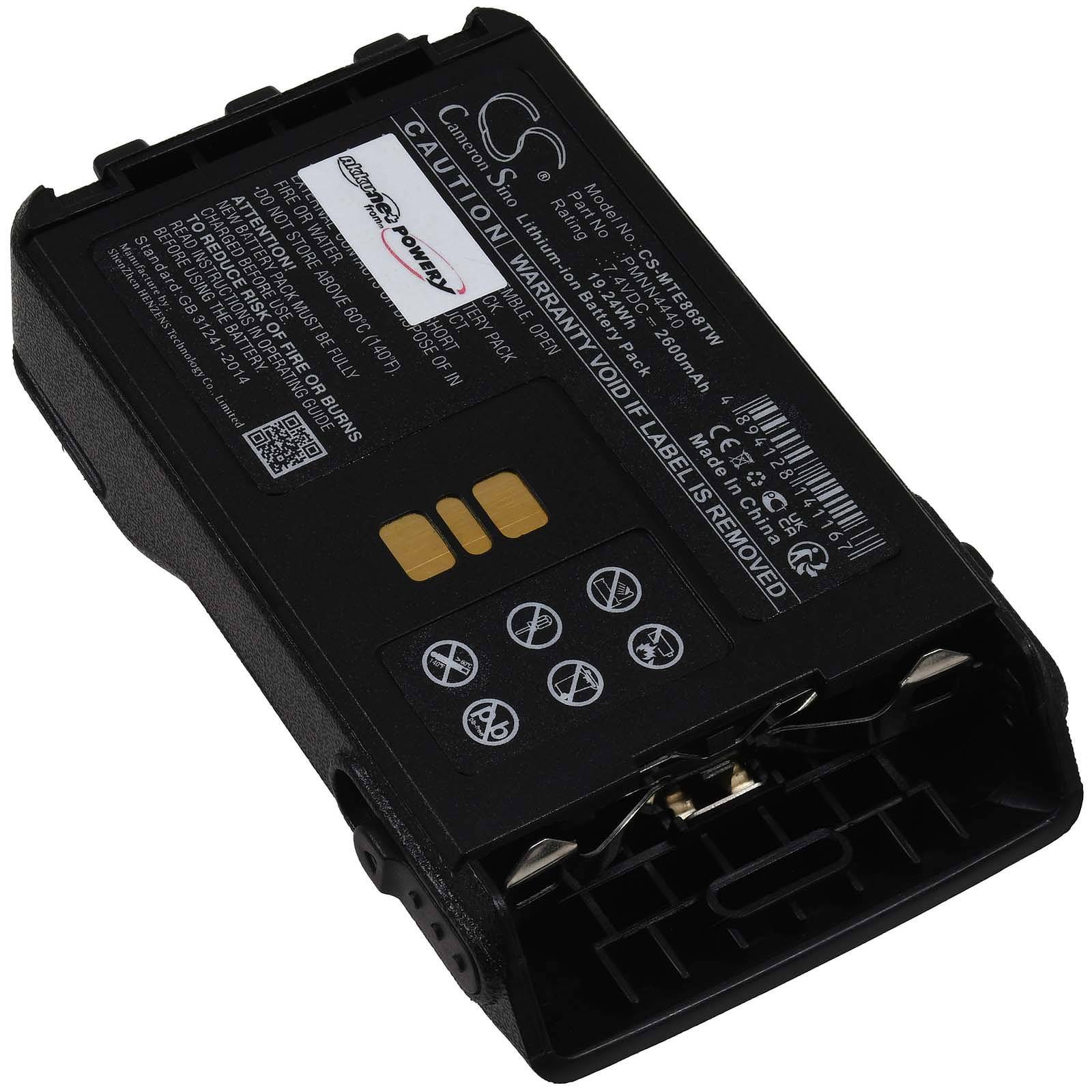 Powery XXL-Akku passend für Funkgerät Motorola Typ PMNN4440AR, 7,4V, Li-Ion