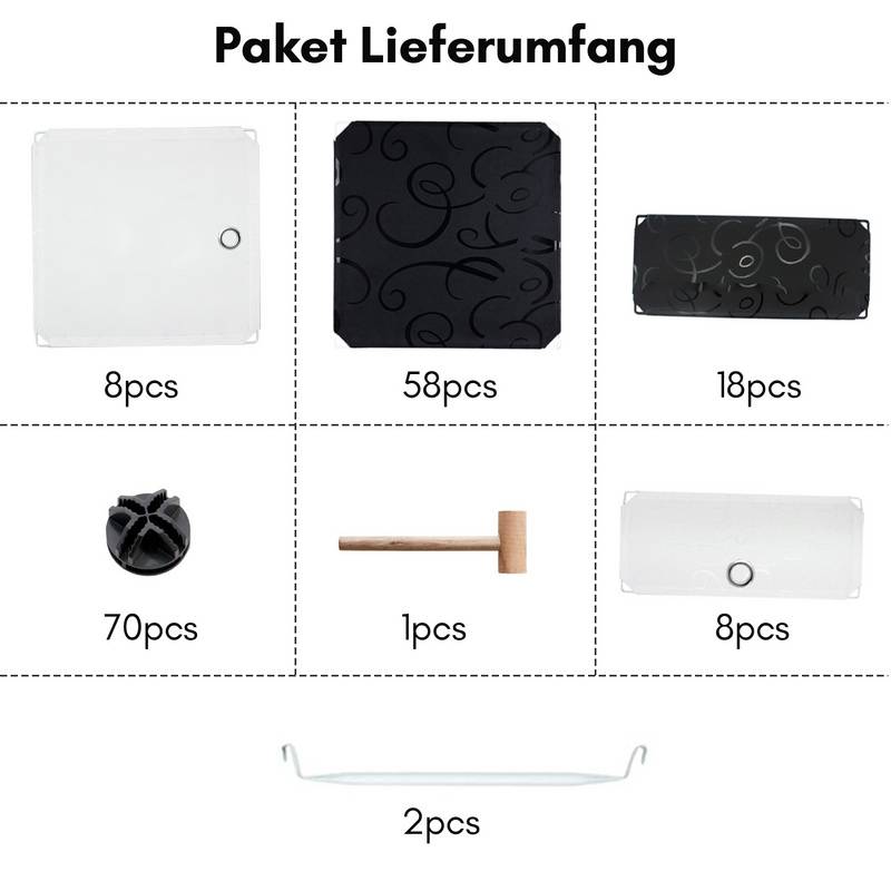 DIY Kleiderschrank Regalsystem Schuhregal 16 Würfel Garderobe aus Kunststoff, 142x37x180cm Schwarz und weiß