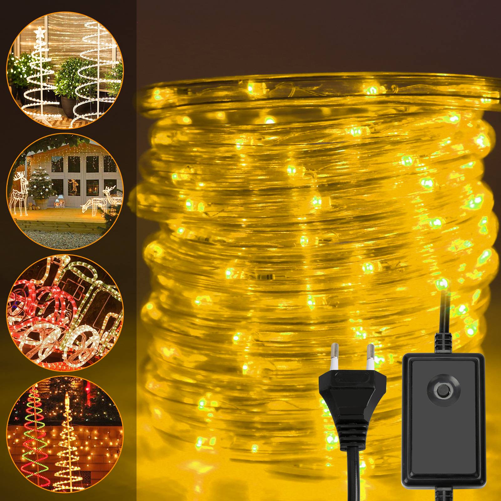 10M LED Lichterschlauch Lichtschlauch Lichterkette fuer Aussen und Innen mit 240 LEDs Weihnachtsbeleuchtung Weihnachten Deko Warmweiß