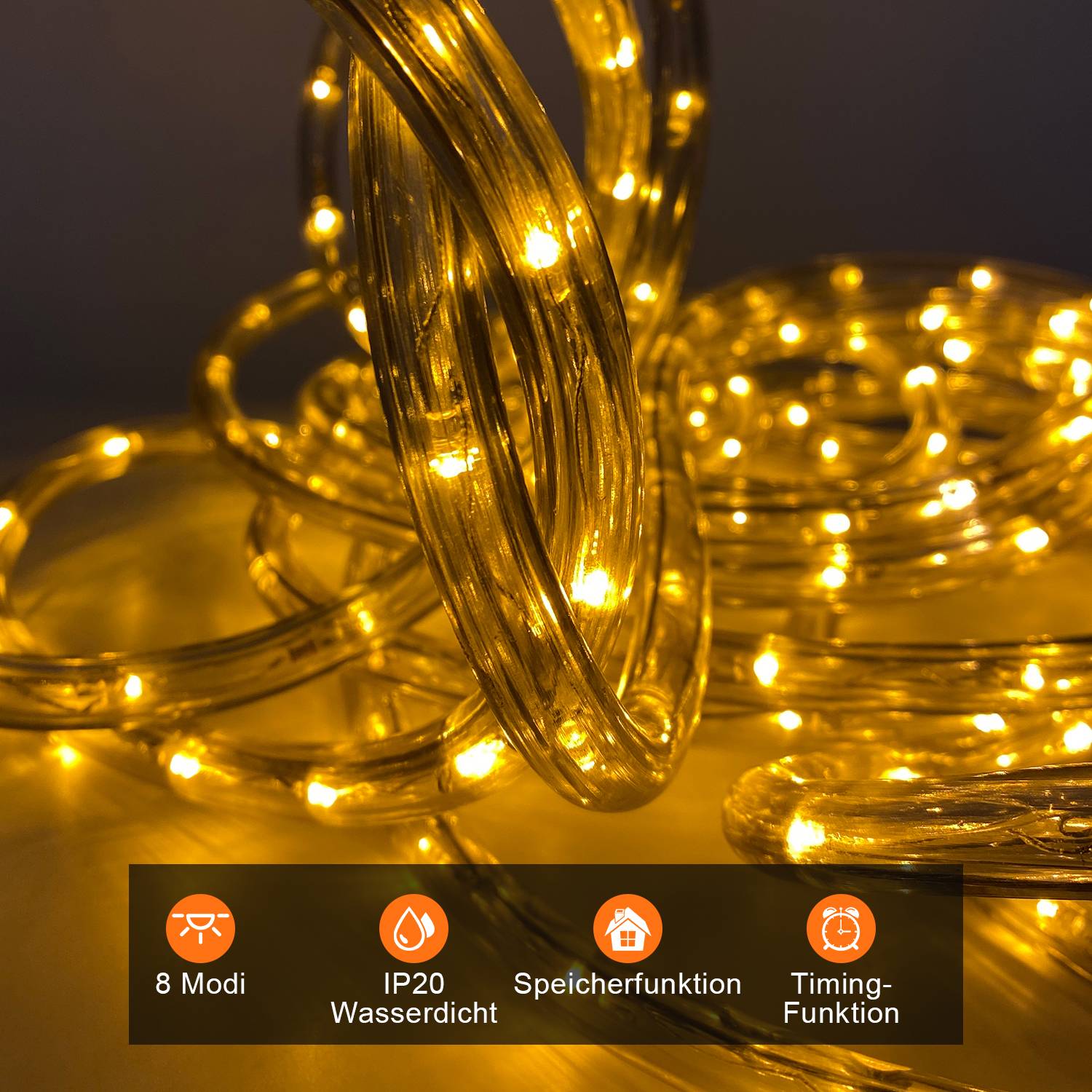 40M LED Lichterschlauch Lichtschlauch Lichterkette fuer Aussen und Innen mit 960 LEDs Weihnachtsbeleuchtung Weihnachten Deko Warmweiß