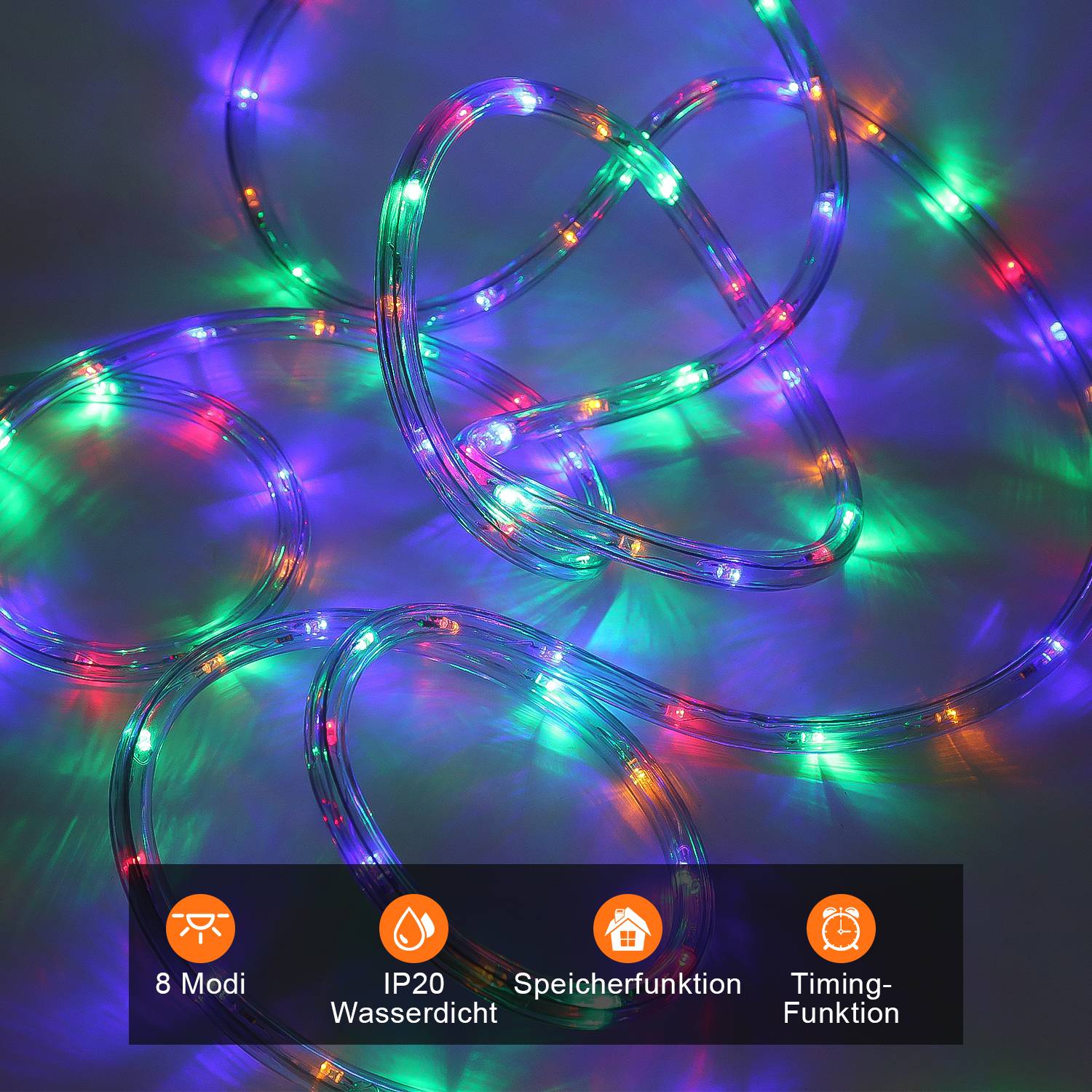 30M LED Lichterschlauch Lichtschlauch Lichterkette fuer Aussen und Innen mit 720 LEDs Weihnachtsbeleuchtung Weihnachten Deko Bunt