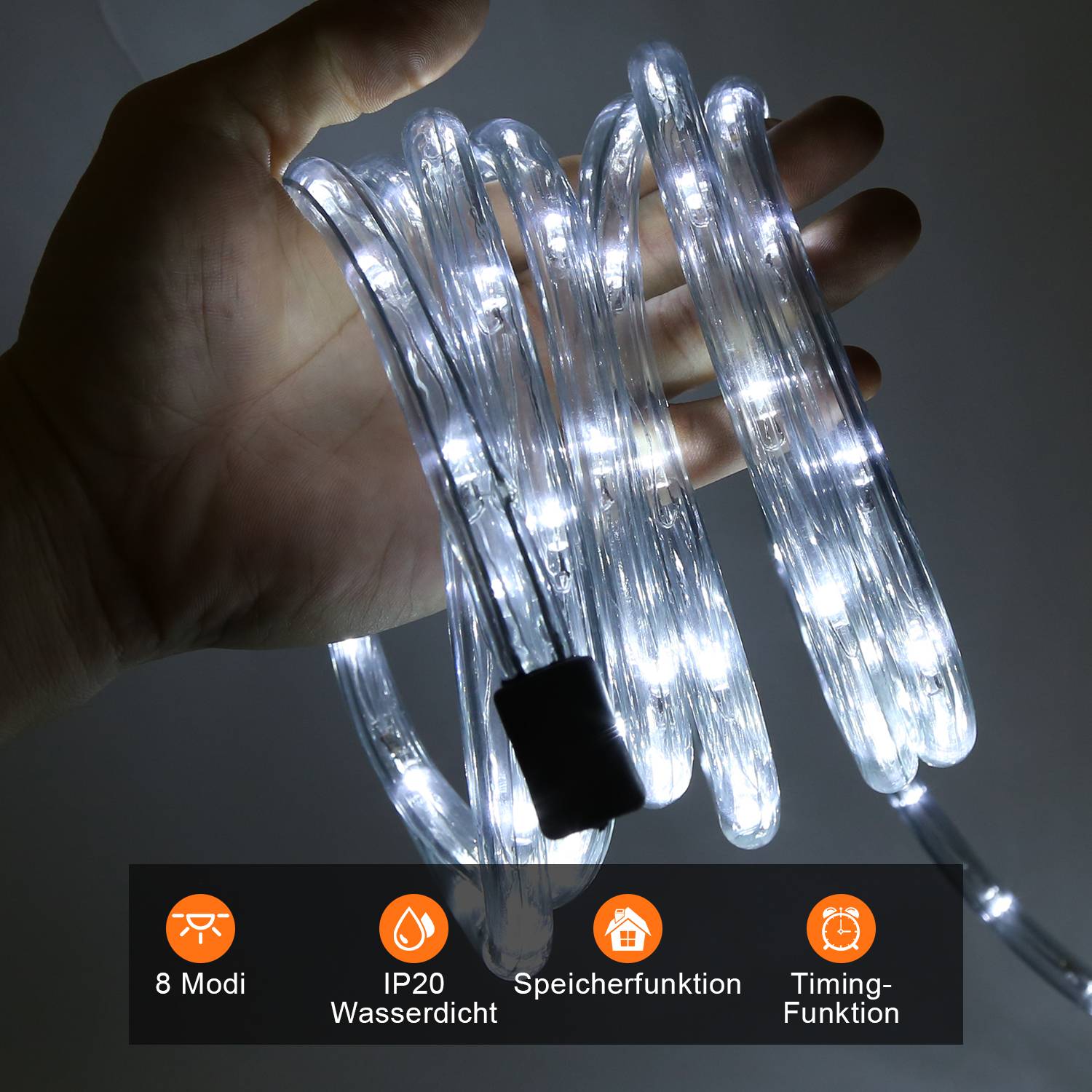 10M LED Lichterschlauch Lichtschlauch Lichterkette fuer Aussen und Innen mit 240 LEDs Weihnachtsbeleuchtung Weihnachten Deko Kaltweiß