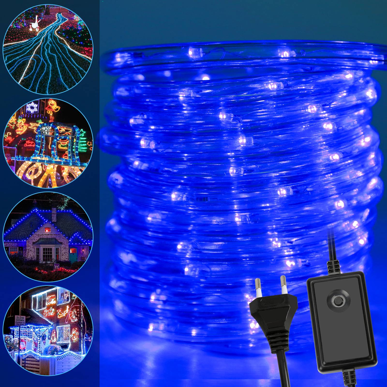 10M LED Lichterschlauch Lichtschlauch Lichterkette fuer Aussen und Innen mit 240 LEDs Weihnachtsbeleuchtung Weihnachten Deko Blau