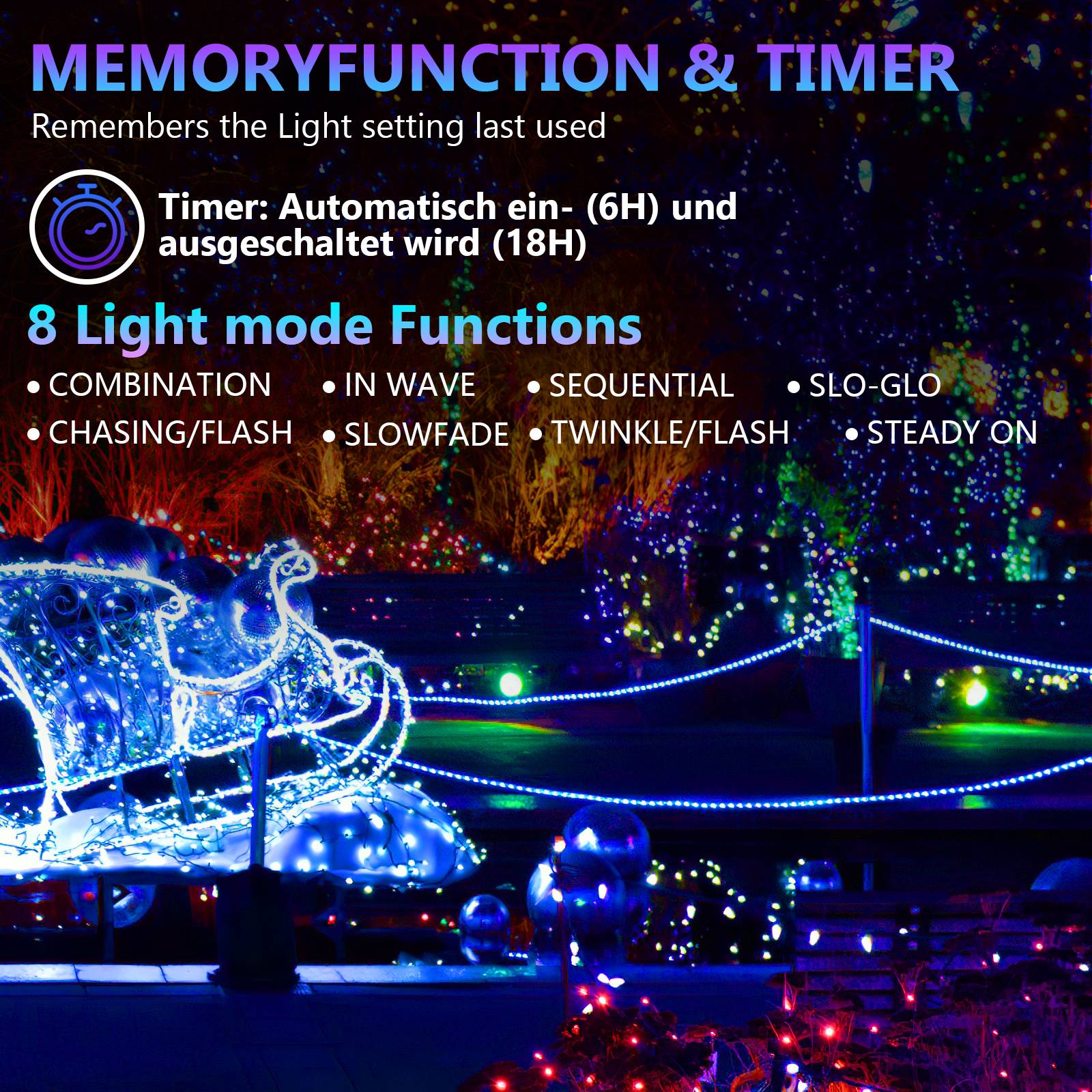 10M LED Lichterschlauch Lichtschlauch Lichterkette fuer Aussen und Innen mit 240 LEDs Weihnachtsbeleuchtung Weihnachten Deko Blau