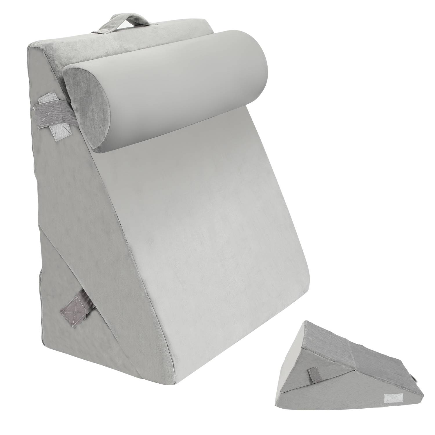 Lesekissen Rückenkissen für Bett und Sofa Relaxkissen Nackenkissen mit Bezug abnehmbar waschbar Memory Foam Beinkissen Relaxkissen Bett Grau