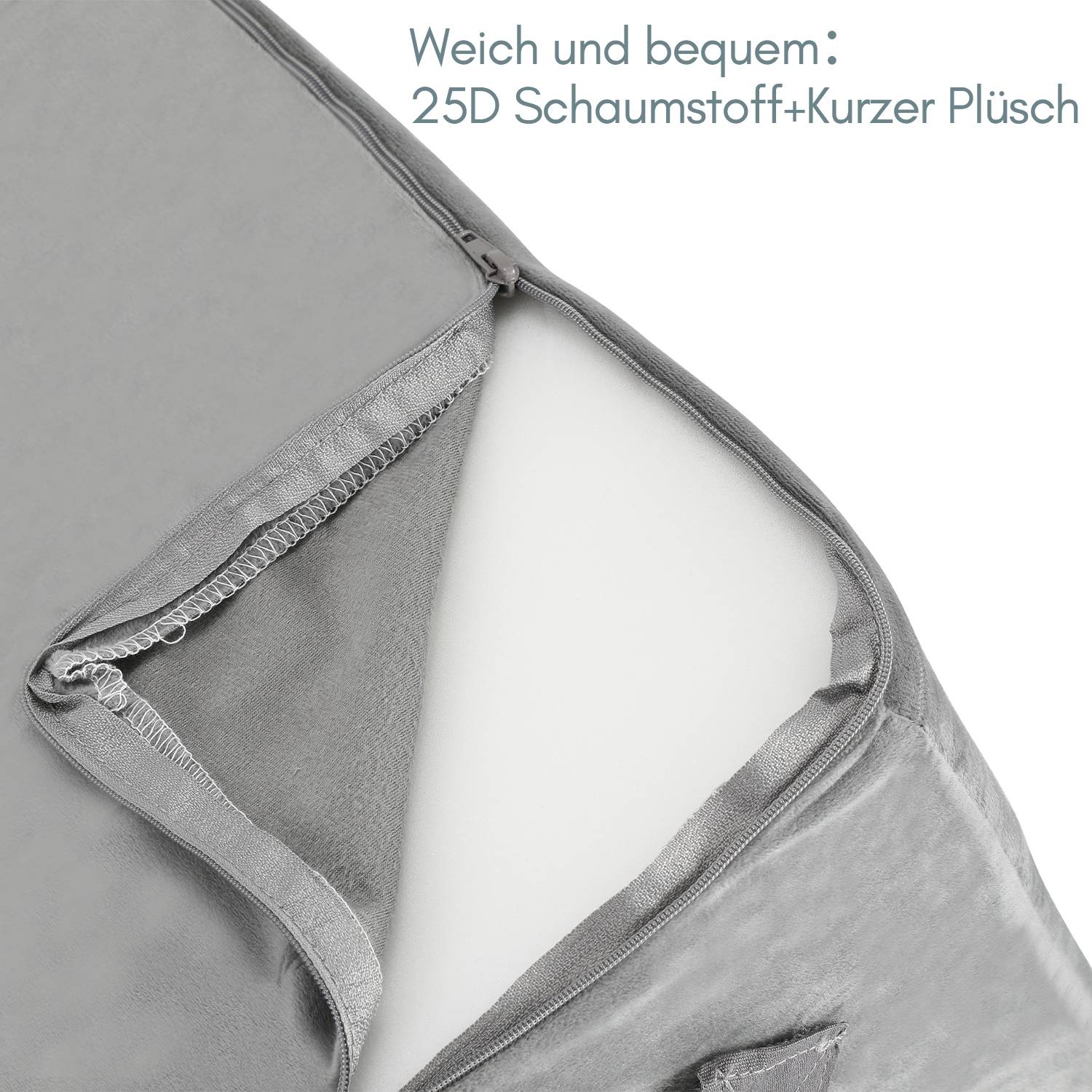 Lesekissen Rückenkissen für Bett und Sofa Relaxkissen Nackenkissen mit Bezug abnehmbar waschbar Memory Foam Beinkissen Relaxkissen Bett Grau