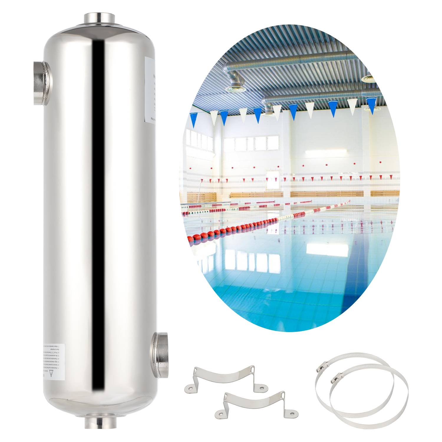 Poolheizung Schwimmbadheizer SS304 Schwimbad Wärmetauscher Edelstahl 60KW