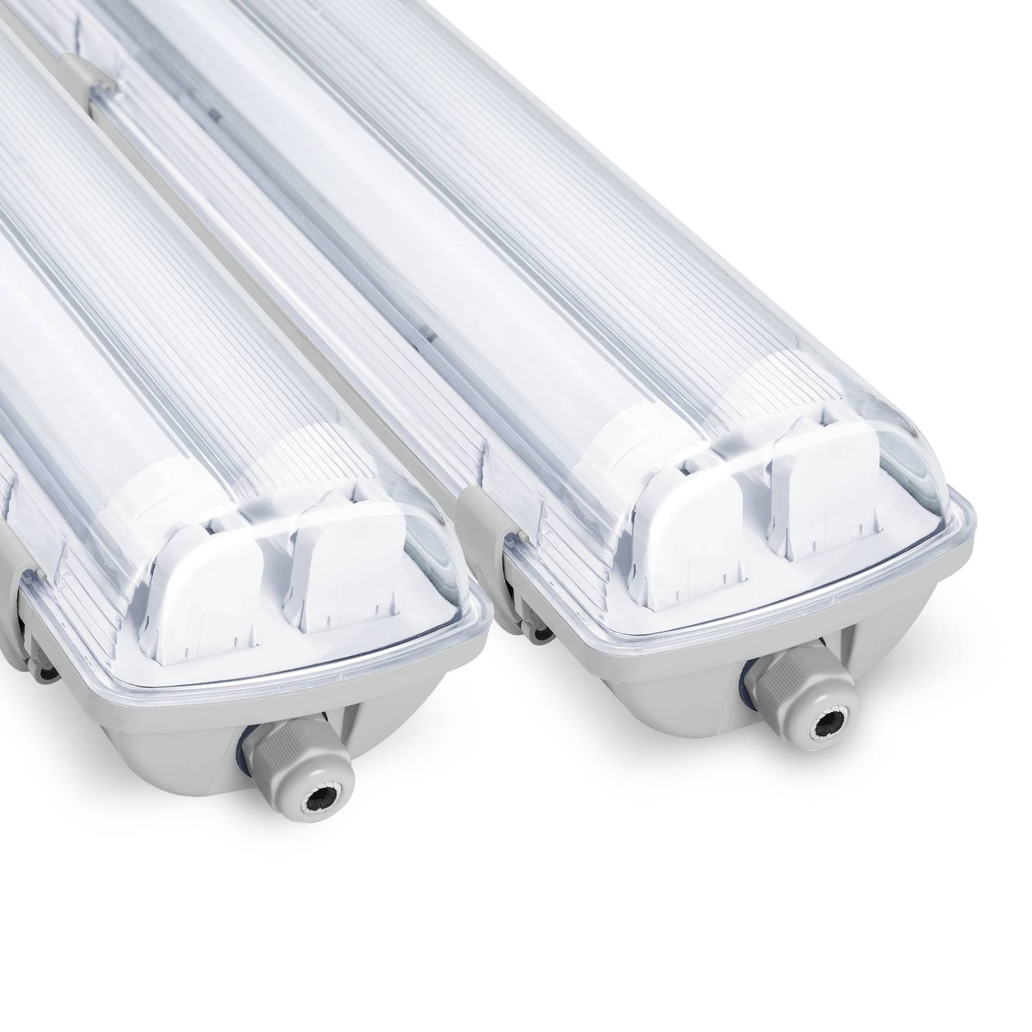 2X LED Feuchtraumleuchte Wannenleuchte 150cm 2 x 24W T8 Röhre Neutralweiß 4500K IP65