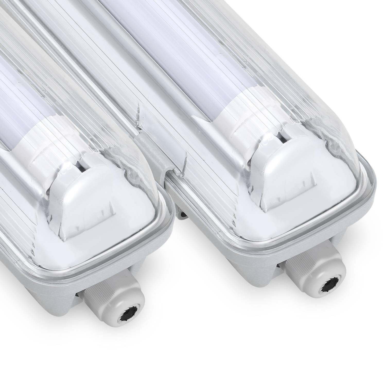 2X LED Feuchtraumleuchte Wannenleuchte 120cm 1 x 18W T8 Röhre Neutralweiß 4500K IP65