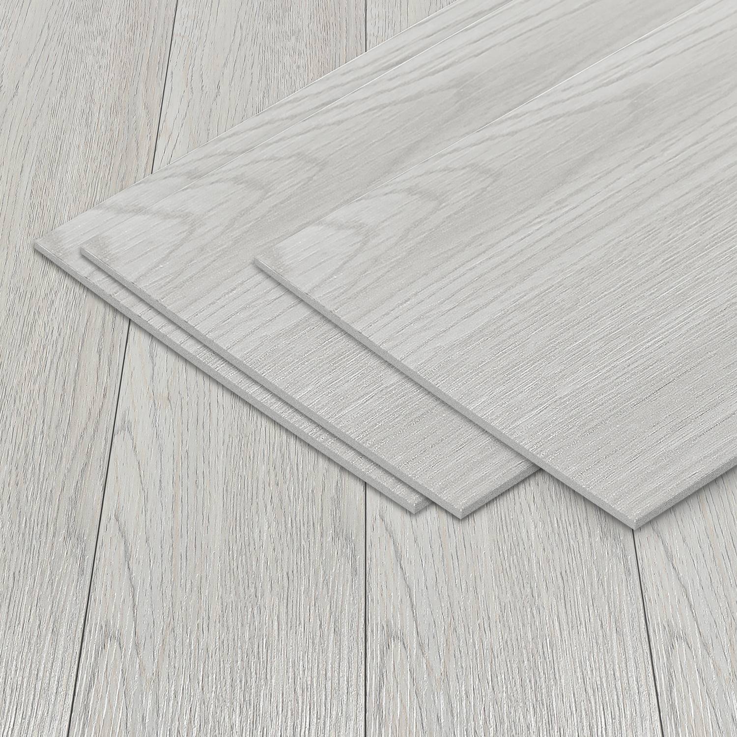 PVC Bodenbelag Vinylboden Selbstklebend 36 Stück 5m², Wasserfest Rutschfest für Küche, Wohnzimmer, Balkon (Weiß oak)