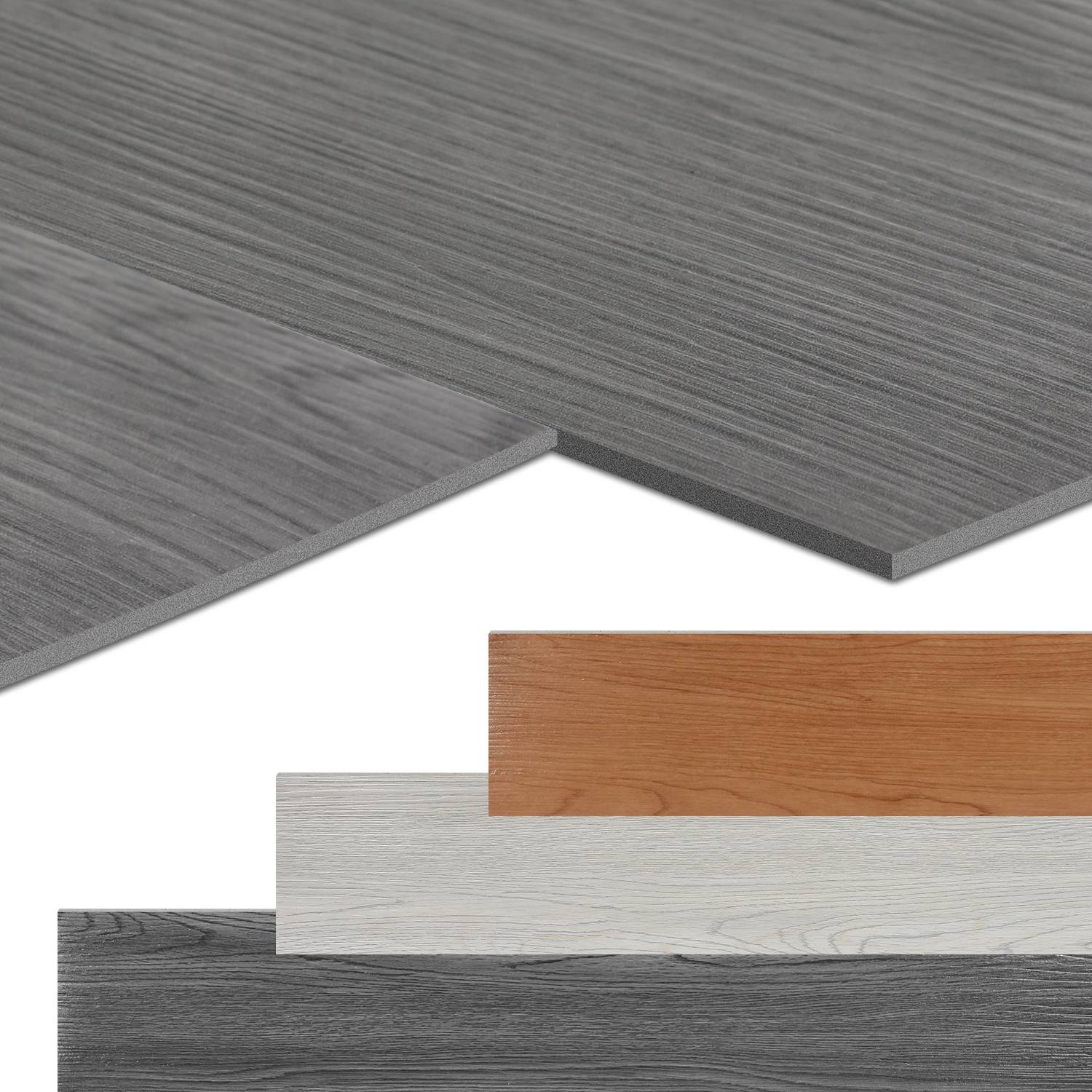 PVC Bodenbelag Vinylboden Selbstklebend 36 Stück 5m², Wasserfest Rutschfest für Küche, Wohnzimmer, Balkon (Dunkelgrau oak)