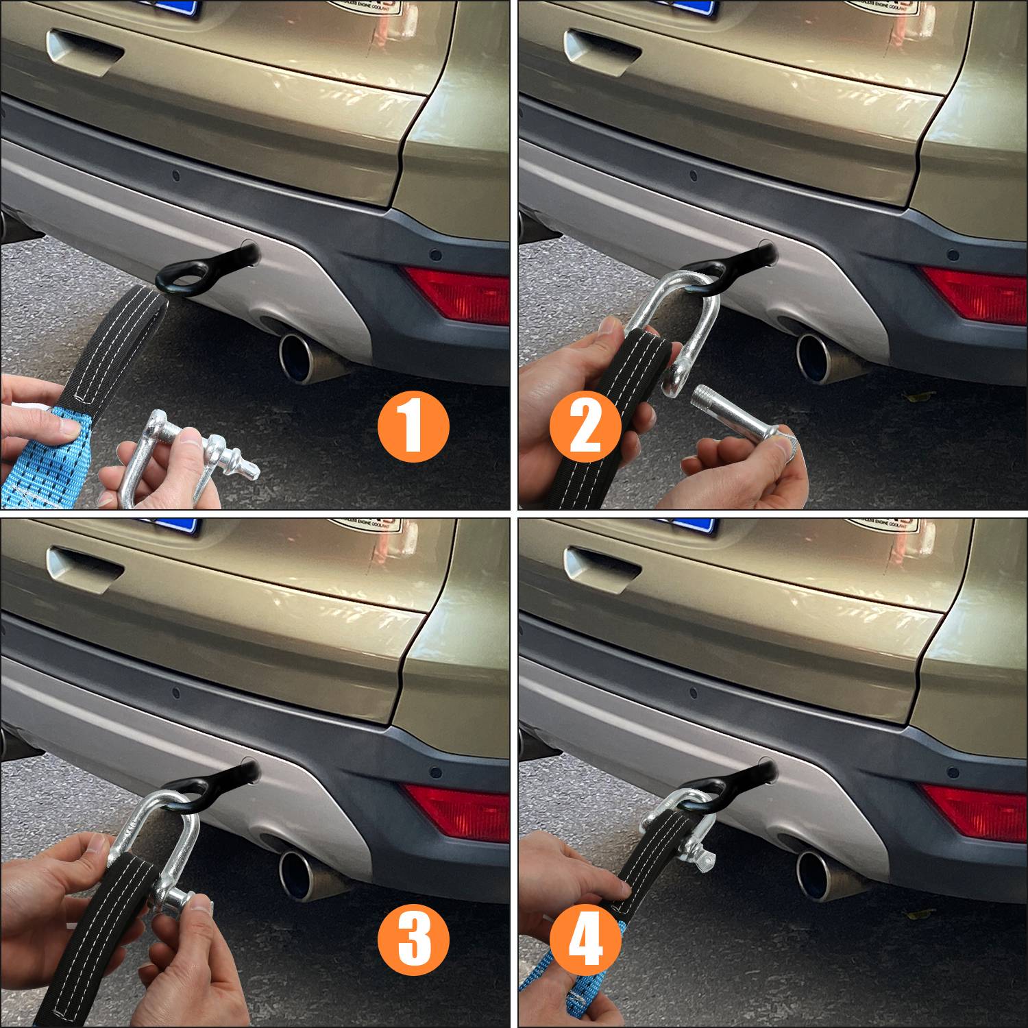 Abschleppseil Lastseil bis zu 8 Tonnen 5M x 5cm Abschleppseil mit reflektierenden Streifen Verdicktes Verbreitertes Abschleppgurt Schleppleitung