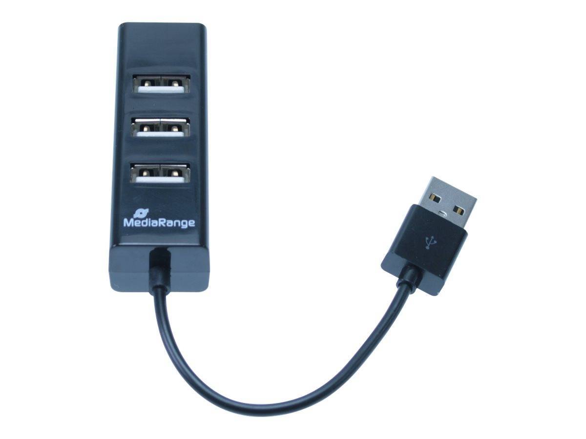 MediaRange USB-HUB 4-Port USB 2.0 extern schwarz Multimedia-Technik HUBs