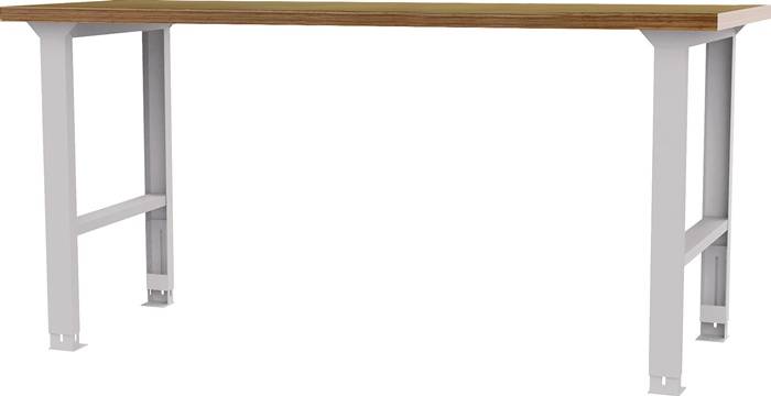 Werkbank B2000xT750xH790-1140mm Buche-Multiplex lichtgrau Schubl.Türen