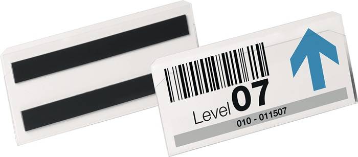 Etikettentasche B150xH67mm transp.magn.DURABLE