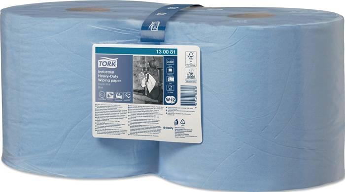 Putztuch TORK 130081 L.ca.340 mmxB.ca.235mm blau 3-lagig,bedruckt 2x1 Rl.TORK