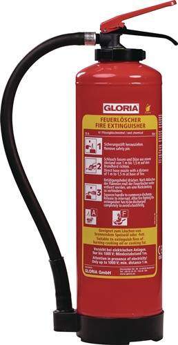 GLORIA GmbH Fettbrandfeuerlöscher FA 6 EASY 6l aufladb.Brandkl.13 A 75 F m.Wandh.GLORIA 814111.0000