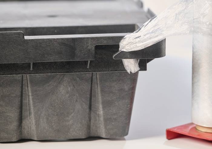 Kunststoffpalette L1200xB800xH140mm 9 Füße geschl.PE/PP-Recycling Mix KIGANESTO