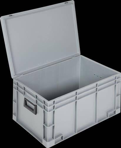 Ku.-Koffer L600xB400xH333mm PP 2 Griffe Schiebeverschluss grau 62,2l LOCKWEILER