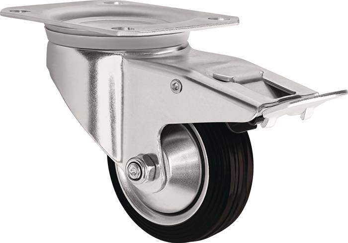 Lenkrolle D.80mm Trgf.70kg m.Festst.VG 105x80mm TECWERK