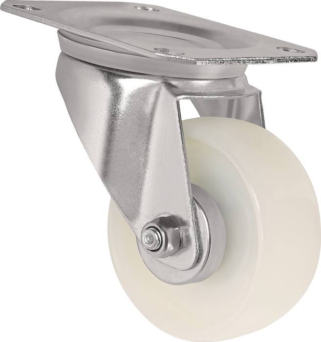 Lenkrolle D.100mm Trgf.150kg PA Platte L105xB80mm TECWERK