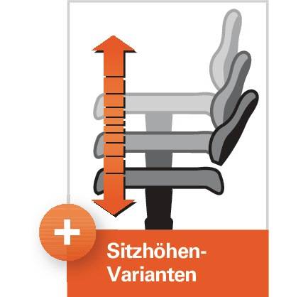 Arbeitsdrehstuhl Bodengleiter Integralschaum schwarz 440-620mm TECWERK