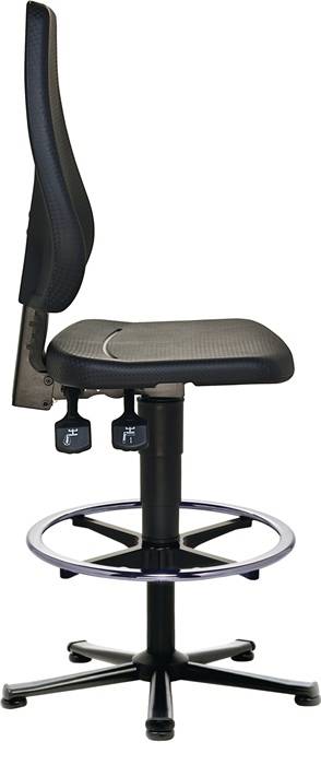 Arbeitsdrehstuhl TECWERK Bodengleiter+Fußring Integralschaum schwarz 580-850mm