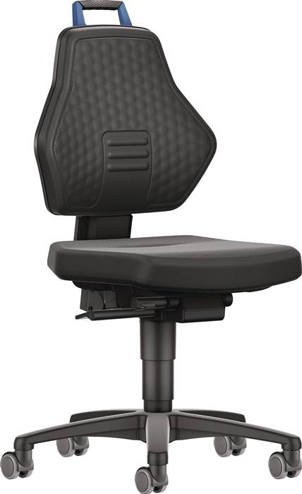 Arbeitsdrehstuhl Rl.Supertec schwarz Grifffarbe blau 450-600mm TECWERK