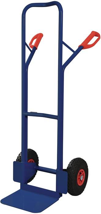 Stapelkarre H.1300mm Schaufel-L250xB320mm Luft-Bereifung Trgf.300kg blau TECWERK