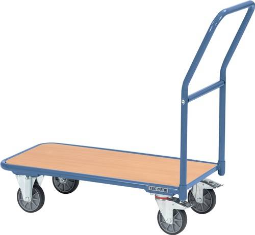 2000444131 Plattformwagen Ladeflächen L850xB450mm STA taubenblau Trgf.250kg TECWERK
