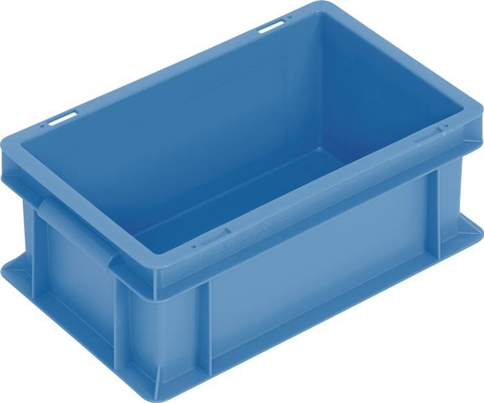 Transportbehälter L300xB200xH120mm blau PP Muschelgr.Seitenwände geschl.TECWERK