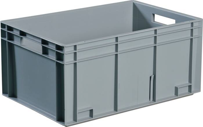 Transportbehälter L400xB300xH120mm grau PP Muschelgr.Seitenwände geschl.TECWERK