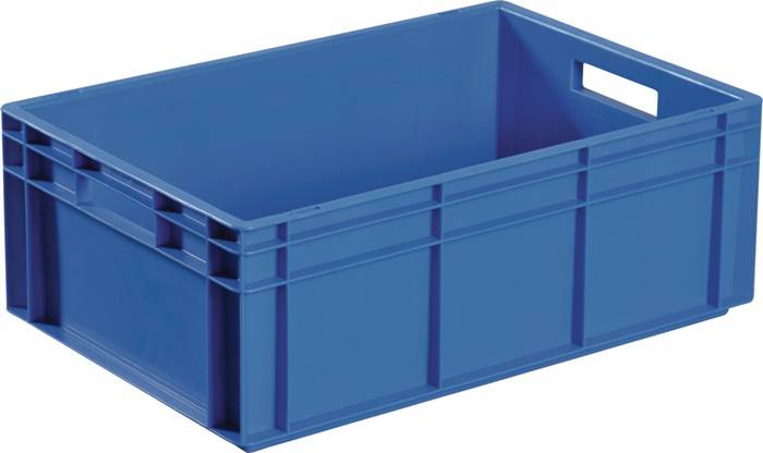 Transportbehälter L400xB300xH120mm blau PP Muschelgr.Seitenwände geschl.TECWERK