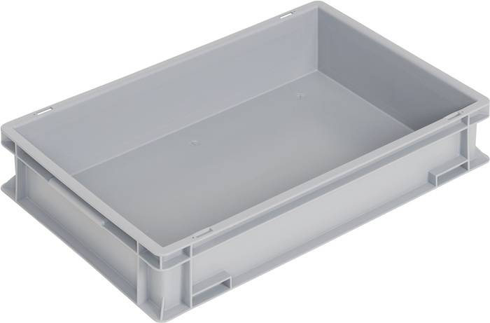 Transportbehälter L600xB400xH120mm grau PP Muschelgr.Seitenwände geschl.TECWERK