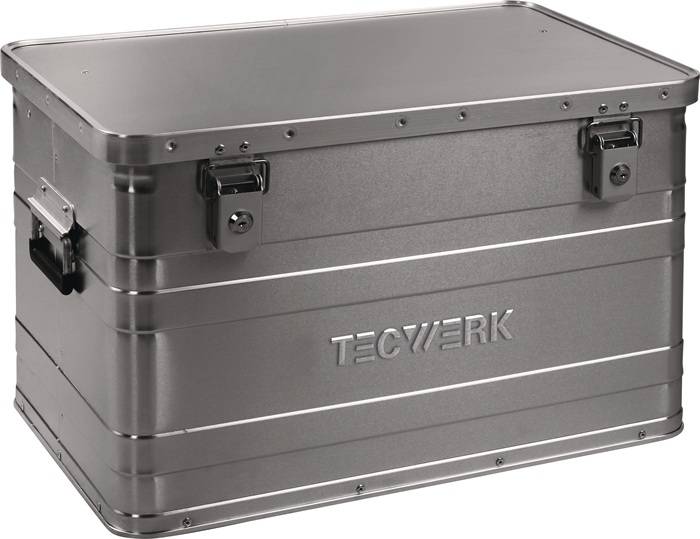 Aluminiumbox L595xB390xH380mm 70l m.Klappverschluss u.Zylinderschl.TECWERK