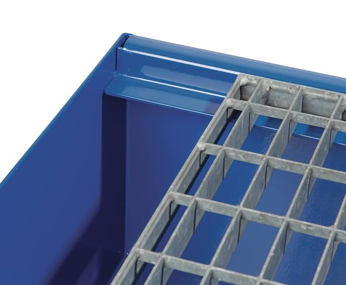 Auffangwanne 215l L1200xB800xH360mm Stahlbl.m.Gitterrost blau TECWERK