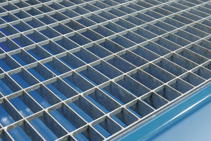 Auffangwanne 215l L1200xB800xH360mm Stahlbl.m.Gitterrost blau TECWERK