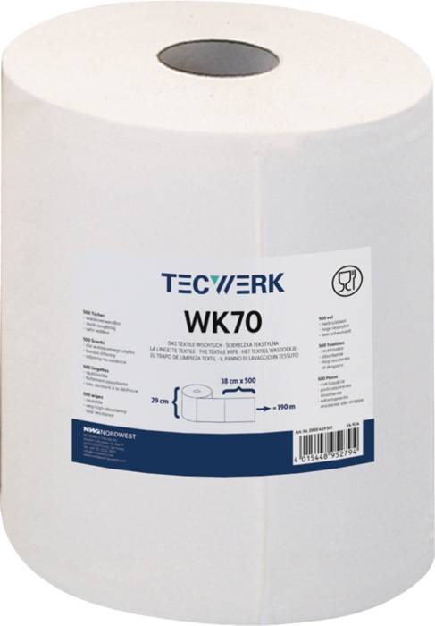 Putztuch WK 70 L.ca.380 mmxB.ca.290mm weiß 1-lagig Rl.TECWERK