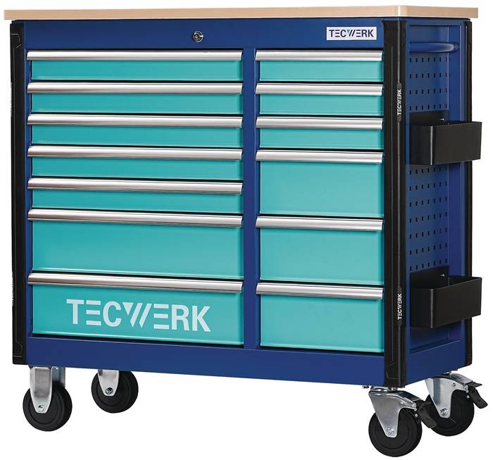 Rollwerkbank PLUS 2.0 S Außen-B1150xT500xH1015mm Schubl.13 30kg 500kg TECWERK