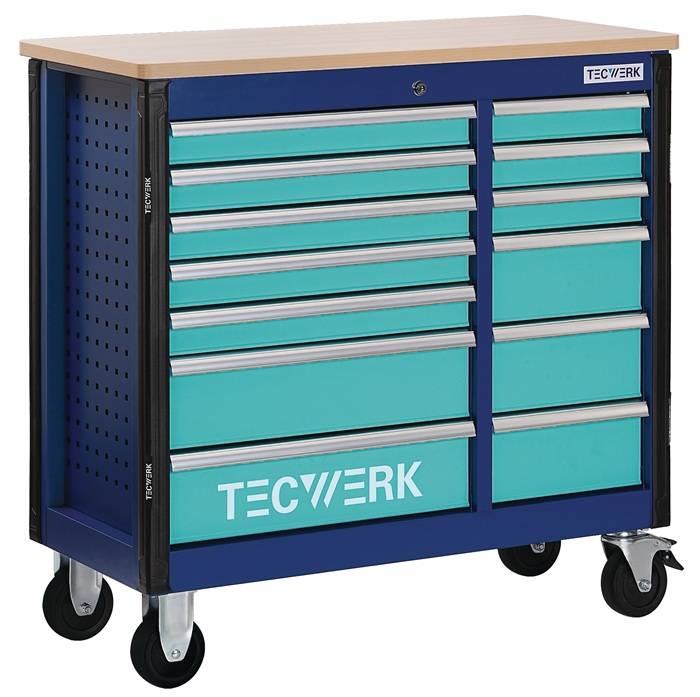 Rollwerkbank PLUS 2.0 S Außen-B1150xT500xH1015mm Schubl.13 30kg 500kg TECWERK