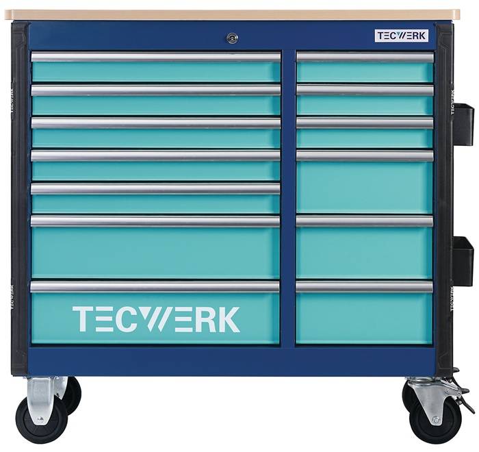 Rollwerkbank PLUS 2.0 S Außen-B1150xT500xH1015mm Schubl.13 30kg 500kg TECWERK