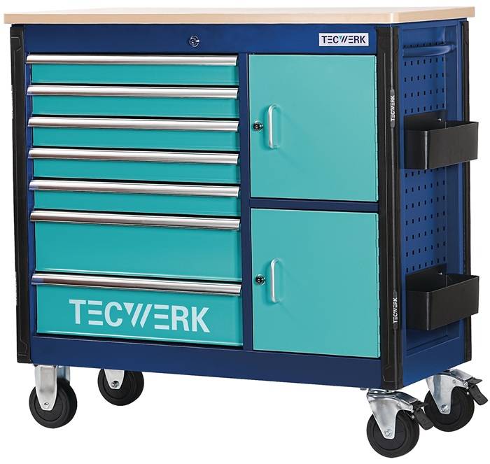 Rollwerkbank PLUS 2.0 T Außen-B1090xT500xH1055mm Schubl.7 30kg 500kg TECWERK