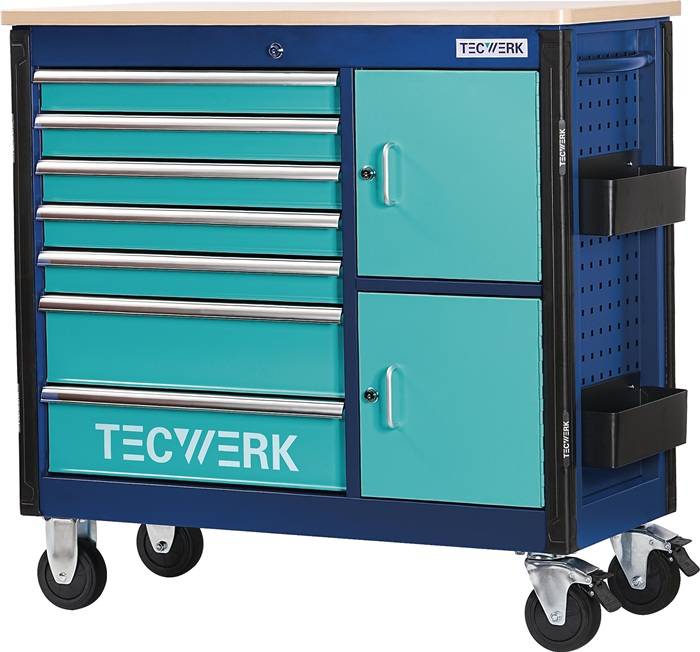 Rollwerkbank PLUS 2.0 T Außen-B1090xT500xH1055mm Schubl.7 30kg 500kg TECWERK