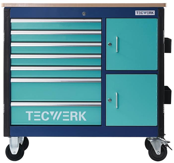 Rollwerkbank PLUS 2.0 T Außen-B1090xT500xH1055mm Schubl.7 30kg 500kg TECWERK