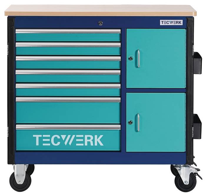 Rollwerkbank PLUS 2.0 T Außen-B1090xT500xH1055mm Schubl.7 30kg 500kg TECWERK